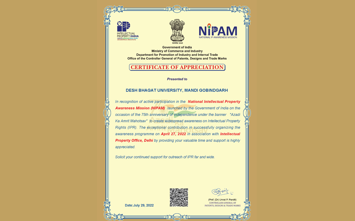 Certificate of Apprecition NIPAM-