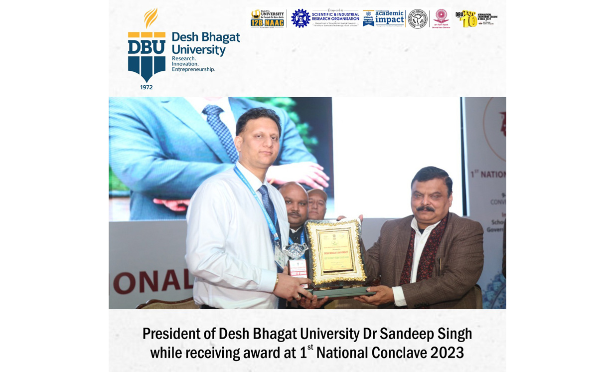 DESH BHAGAT UNIVERSITY RECEIVED BEST UNIVERSITY STUDENT CHOICE AWARD AT JAMMU _ KASHMIR