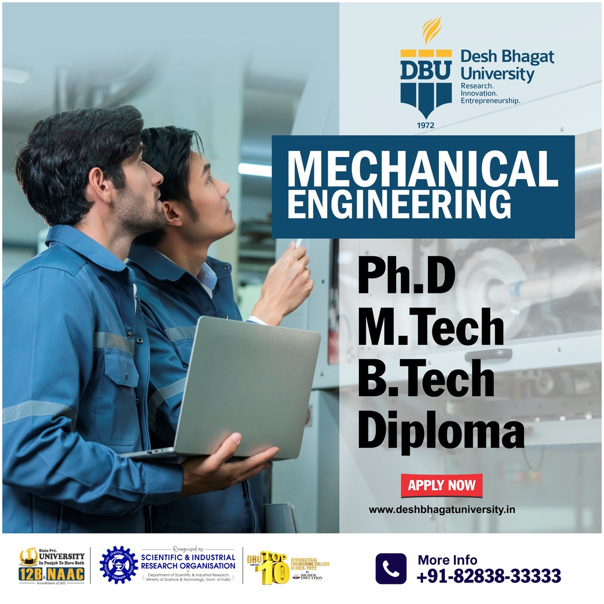 Faculty of Mechanical Engineering Ph. D M. Tech B. Tech Diploma