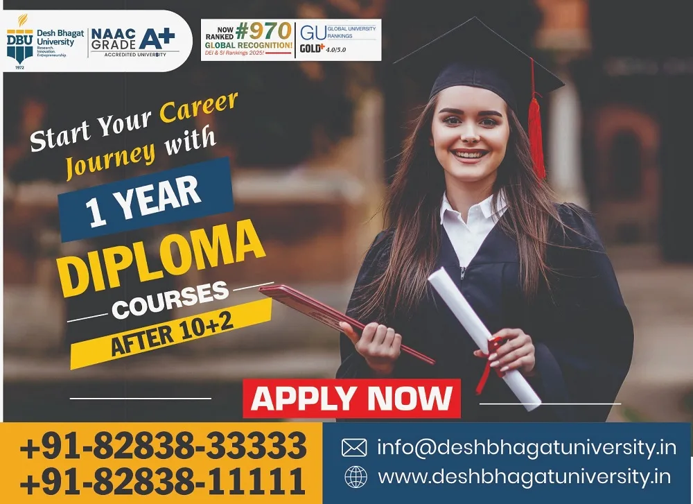 1 Year Diploma Courses after 12th