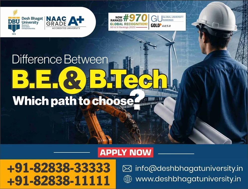 Difference Between B.E. and B.Tech